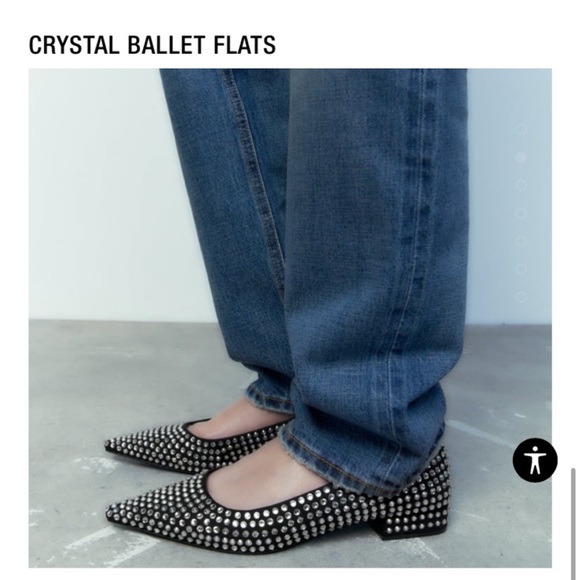 ZARA Crystal Ballet Flats NWT - Picture 5 of 12